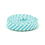 Double Fold Bias Tape Aqua & White Stripe Binding