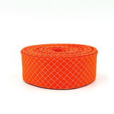 1 1/4" Quilt Binding Tula Pink True Colors On The Grid Salmon Red Single Fold Quilt Binding