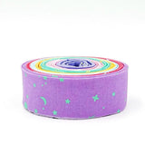 Quilt Binding Scrappy Space Sprinkles Rainbow 1 1/4" Single Fold
