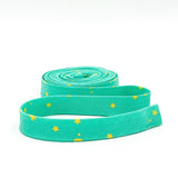 Space Sprinkles Bias Tape Seaglass/Yellow 1/2" Double Fold Binding