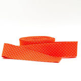 1 1/4" Quilt Binding Tula Pink True Colors On The Grid Salmon Red Single Fold Quilt Binding