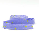 Space Sprinkles Bias Tape Dream Purple/Citron  1/2" Double Fold Binding