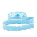 Space Sprinkles Bias Tape Waterfall Blue Ivory 1/2" Double Fold Binding