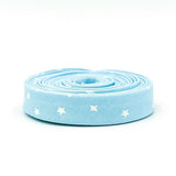 Space Sprinkles Bias Tape Waterfall Blue Ivory 1/2" Double Fold Binding