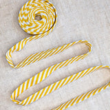 Double Fold Bias Tape Yellow & White Stripe Binding