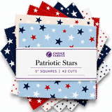Patriotic Stars - 5x5 Charm Pack (42 Squares)