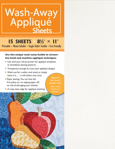 Wash-Away Applique Sheets, 8 1/2 x 11", 15 Sheets from C & T Publishing