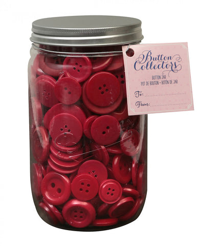 Red Buttons in Plastic Jar 16 oz. from Button Collectors #540006011