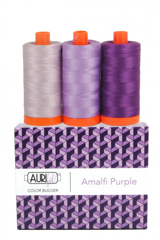 AURIFIL Amalfi Purple Color Builder Thread Collection 50wt 3 Large Spools AC50CP3-007