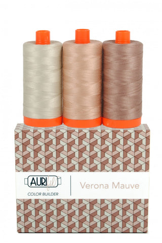 AURIFIL Verona Mauve Thread Collection 50wt 3 Large Spools AC50CP3-011
