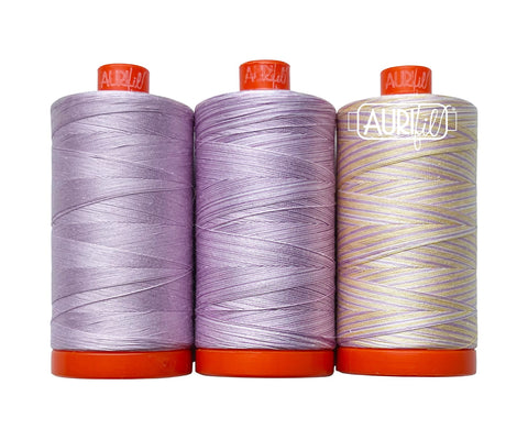 AURIFIL Hawaiian Blue Ginger 2022 Color Builder Thread Collection 50wt 3 Large Spools AC50CP3-022