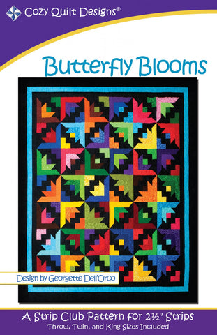 Butterfly Blooms, a 2 1/2" Strip Pattern from Cozy Quilt Designs # SSRBB