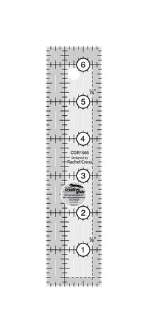 1 1/2" x 6 1/2" Rectangular Turn-a-Round Non-Slip Quilt Ruler from Creative Grids, #CGR1565
