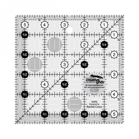 5 1/2" x 5 1/2" Turn-a-Round Non-Slip Quilt Ruler from Creative Grids, #CGR5