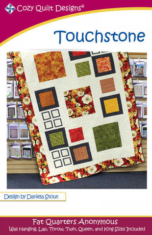 Touchstone quilt pattern, Fat Quarters Anonymous from Cozy Quilt Designs #CQD01100