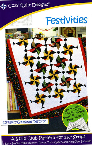Festivities, a 2 1/2" Strip Pattern from Cozy Quilt Designs # CQD01105