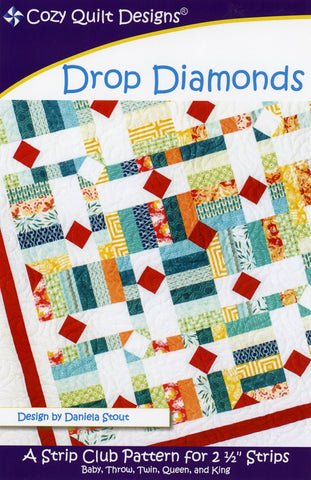 Drop Diamonds: A Strip Pattern for 2 1/2" Strips by Cozy Quilt Designs # CQD01123
