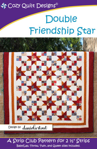 Double Friendship Star: A Strip Pattern for 2 1/2" Strips by Cozy Quilt Designs # CQD01155