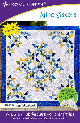 Nine Sisters, a 2 1/2" Strip Pattern from Cozy Quilt Designs # CQD01226