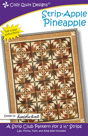 Strip-Apple Pineapple: A Strip Pattern for 2 1/2" Strips by Cozy Quilt Designs # CQD01232