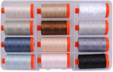 AURIFIL Piece and Quilt Collection Neutrals - 50 WT -12 spools cotton thread CW50PQN12