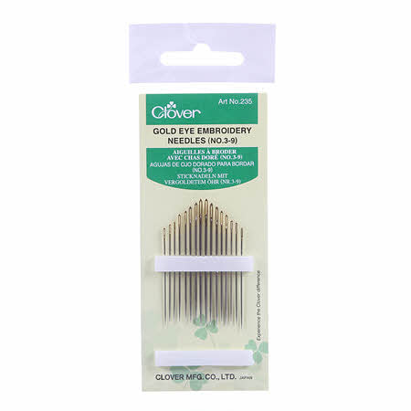 Gold Eye Embroidery Needles (No. 3-9) from Clover #235