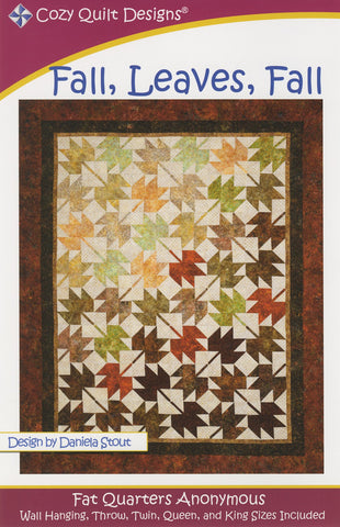 Fall, Leaves, Fall quilt pattern, Fat Quarters Anonymous from Cozy Quilt Designs #CQD01033