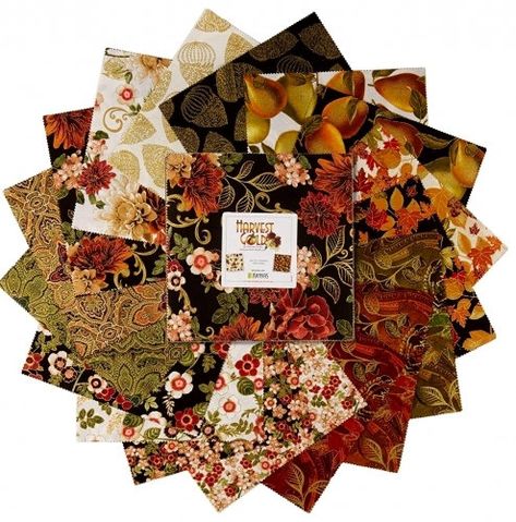 Harvest Gold, 42 10" Squares Quilting Fabric, from Kanvas Studio for Benartex HGL10PK