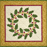 Holiday Holly Wreath KIT 26in x 26in, Maywood Studio quilt fabric #KIT-MASHHW