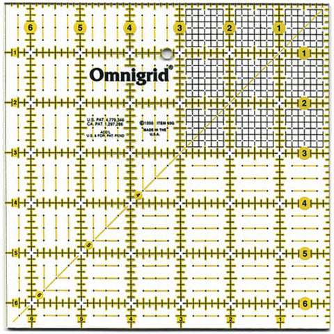 Omnigrid 6 1/2, 6.5" Square Ruler, R65G