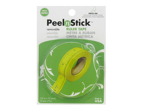 Peel n Stick Removable Ruler Tape, 1/2" x 10 yards, for Quilt Rulers