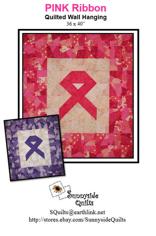 PINK Ribbon Wallhanging Quilt PATTERN, use your Stash!!
