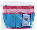 Project Tote - 10 x 8 x 5" Blue, Light Pink, and Hot Pink from Allary #1610