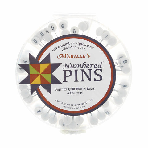 Marilee's Numbered Pins, help Organize Quilt Blocks
