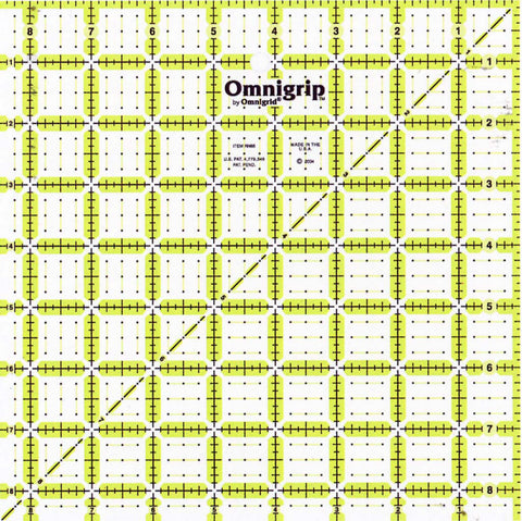 Omnigrip 8-1/2" x 8-1/2" Square Non-Slip Neon Ruler, RN85