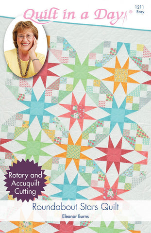 Roundabout Stars Quilt pattern from Quilt in a Day, Eleanor Burns, Easy 1211