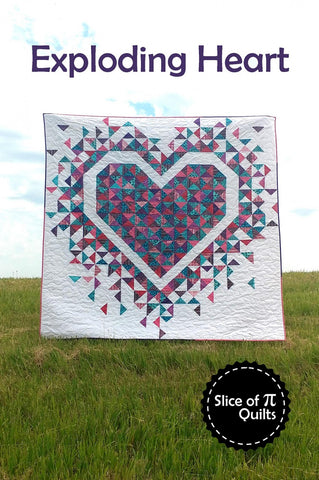 Exploding Heart Quilt Pattern, Slice of Pi Quilts SPQ332