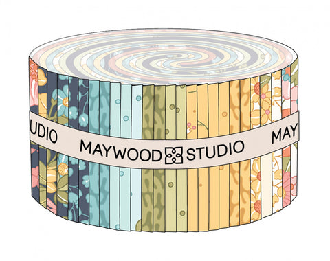 Sunlit Blooms, 2-1/2" Strips in a Roll, 40-pieces Maywood Studio 100% Cotton ST-MASSUB
