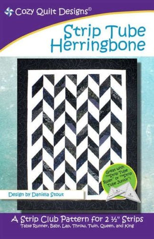 Strip Tube Herringbone, A 2 1/2" Strip Pattern from Cozy Quilt Designs # CQD01122