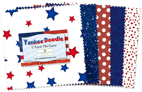 Yankee Doodle 5 Karat Mini-Gems. 24-pieces 100% Cotton Q505-9-505 5" Squares