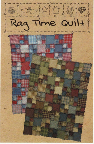 Rag Time Quilt Pattern, 49 x 63" Throw OR 63 x 77" Large Throw