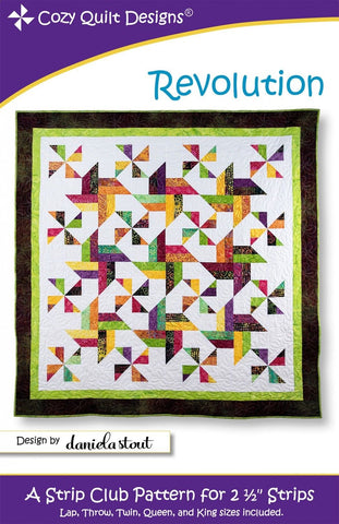 Revolution quilt pattern for 2 1/2" Strips from Cozy Quilt Designs # CQD01175