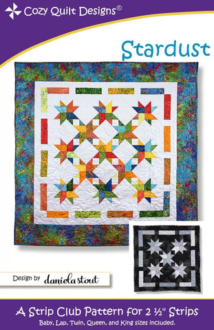 Stardust quilt pattern for 2 1/2" Strips from Cozy Quilt Designs # CQD01178